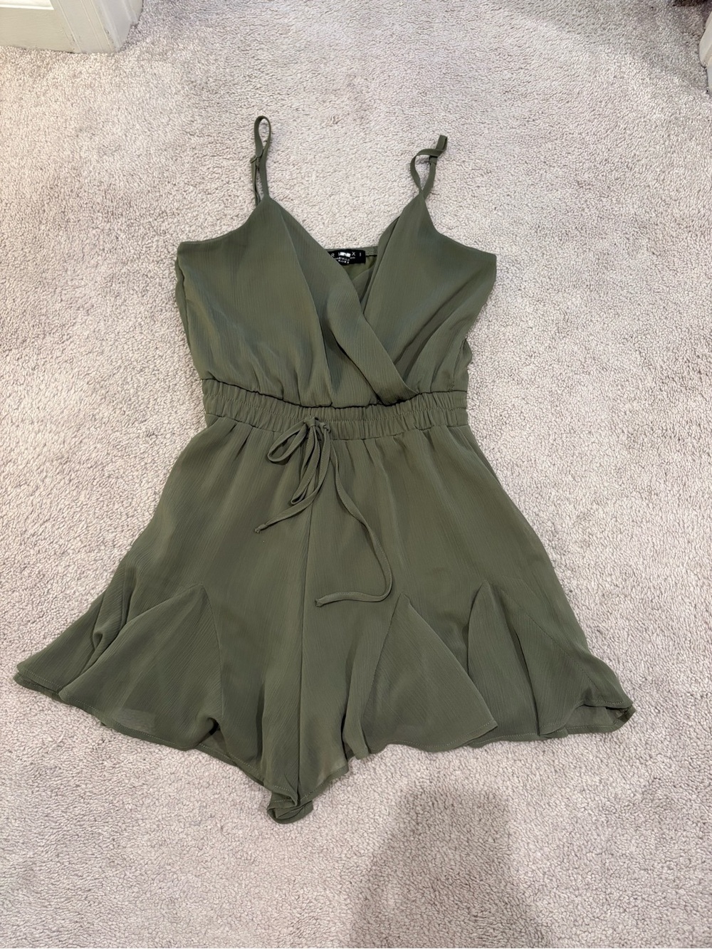 Trixxi Olive Green Spaghetti Strap Romper